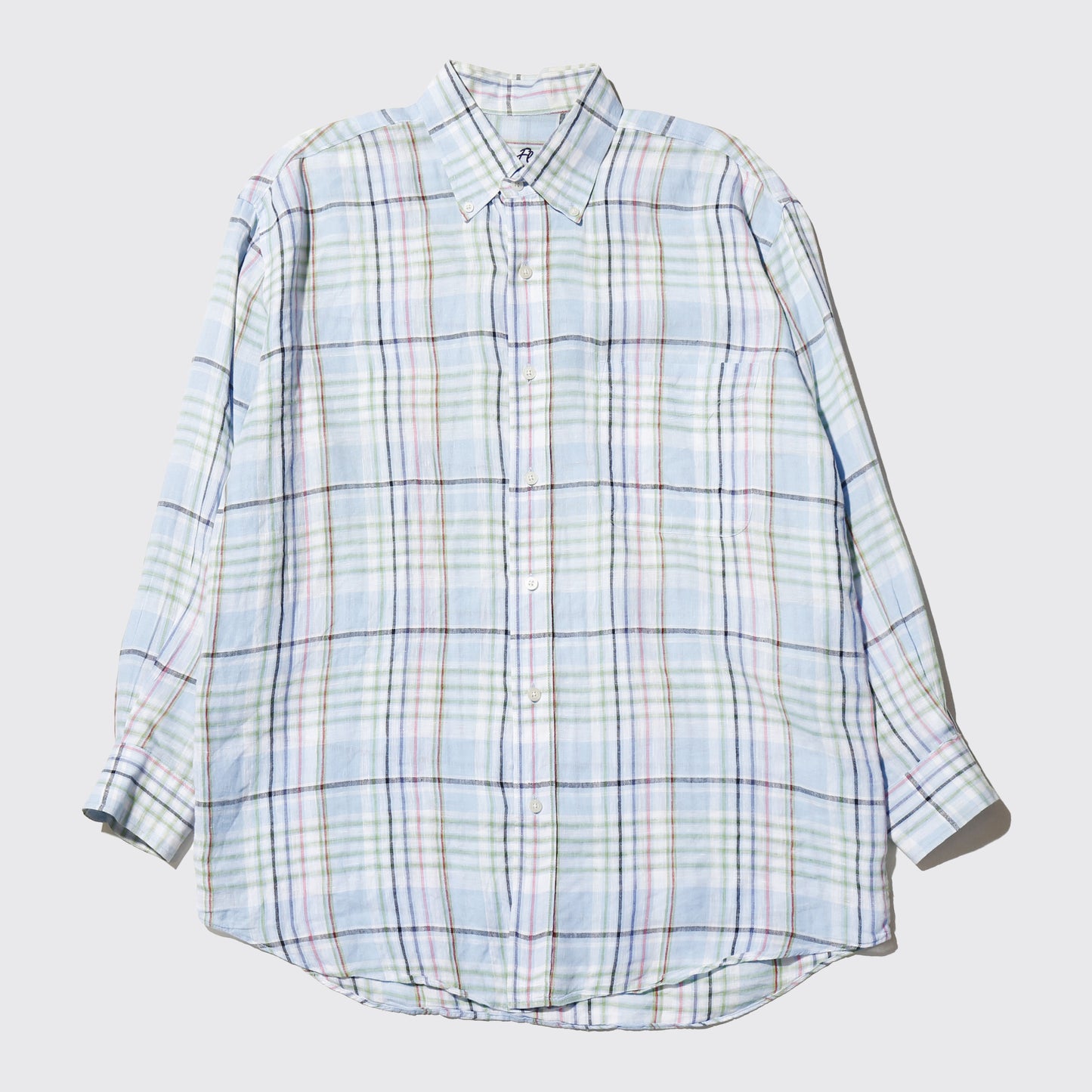vintage alan flusser check linen shirt