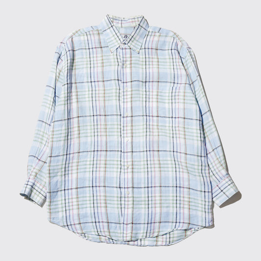vintage alan flusser check linen shirt
