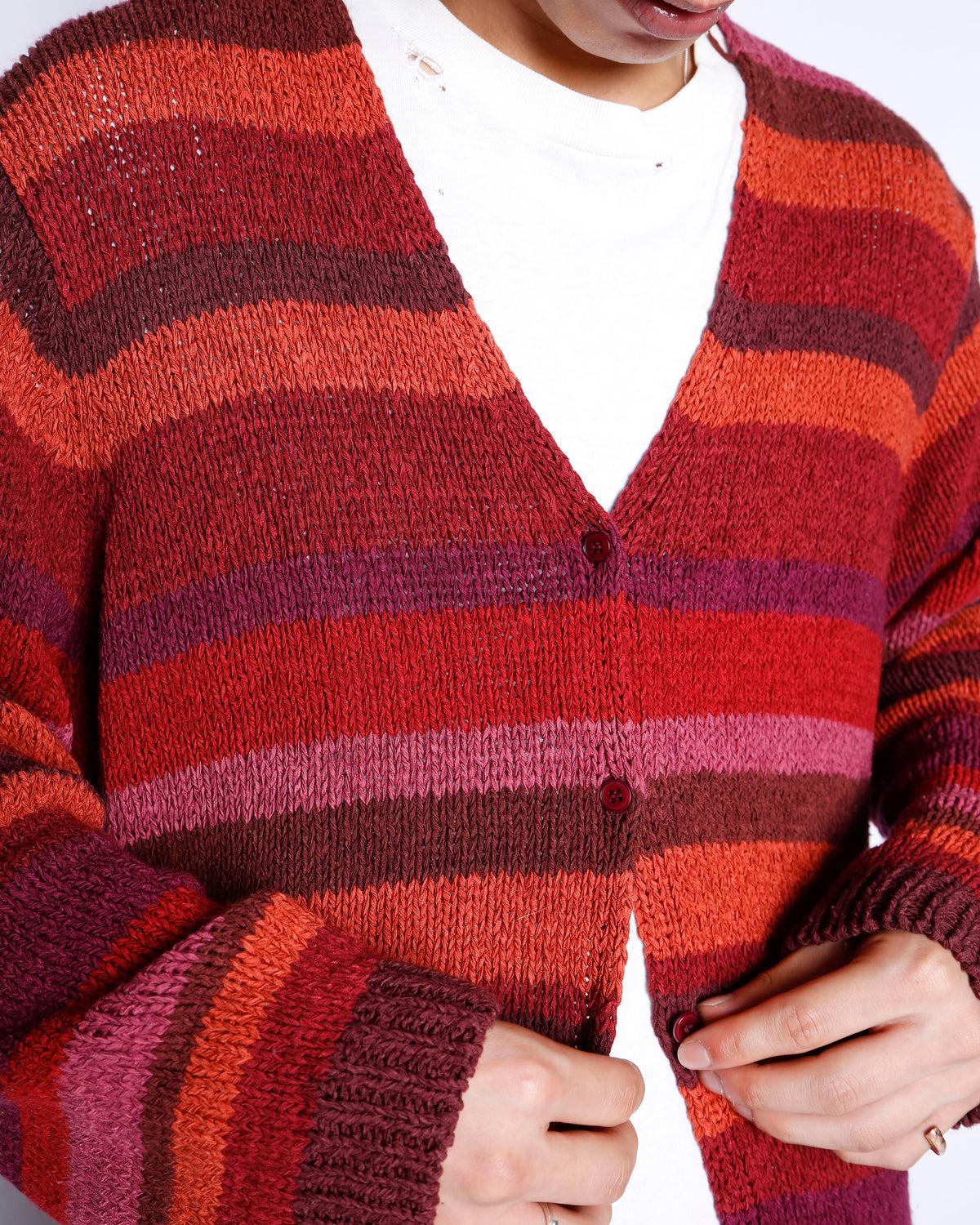 vintage berry border cardigan