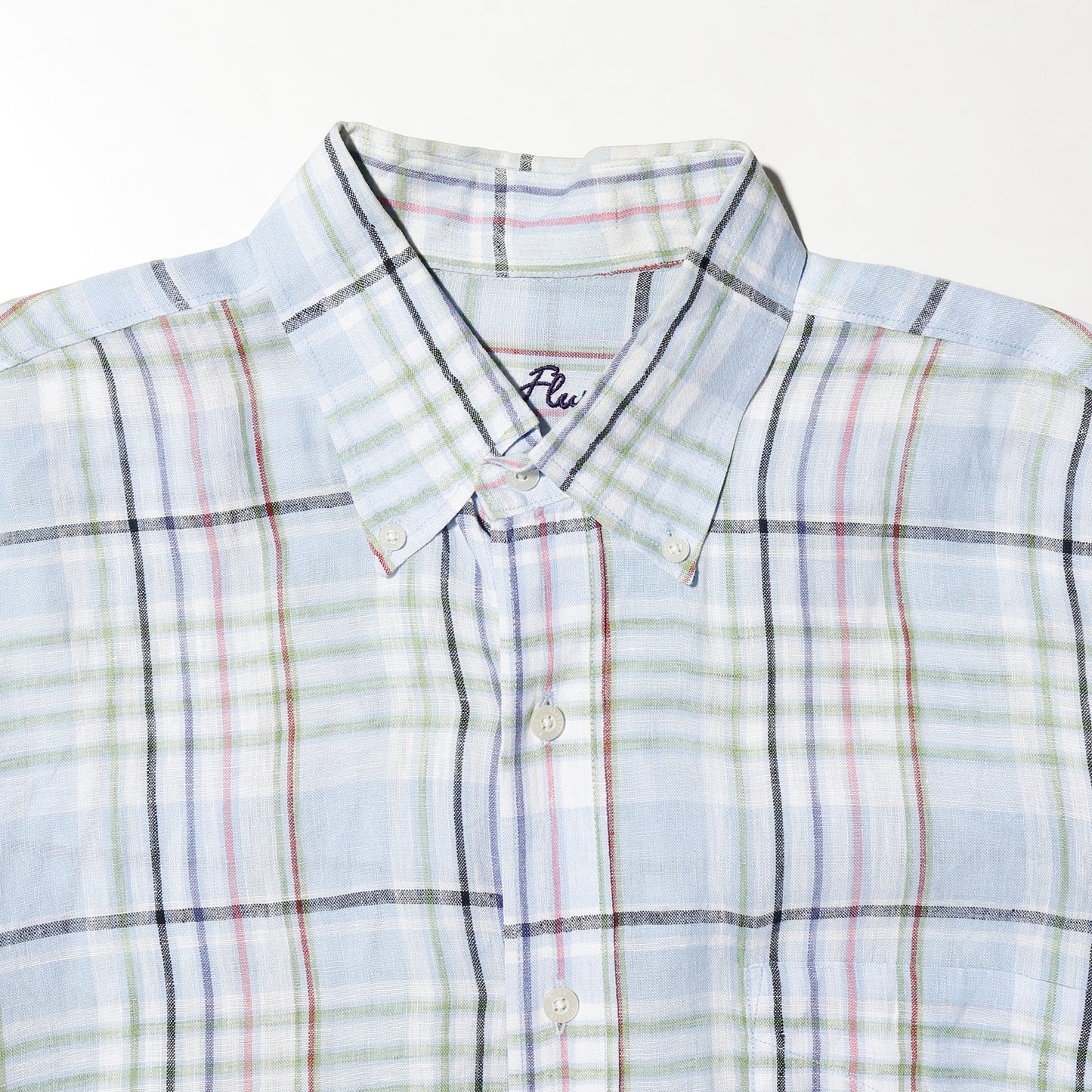 vintage alan flusser check linen shirt