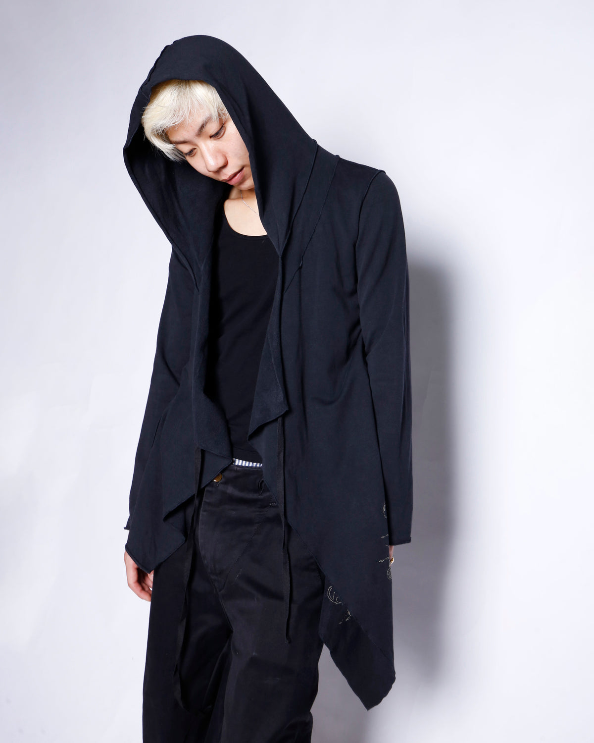 vintage cop copine asymmetry drape hoodie