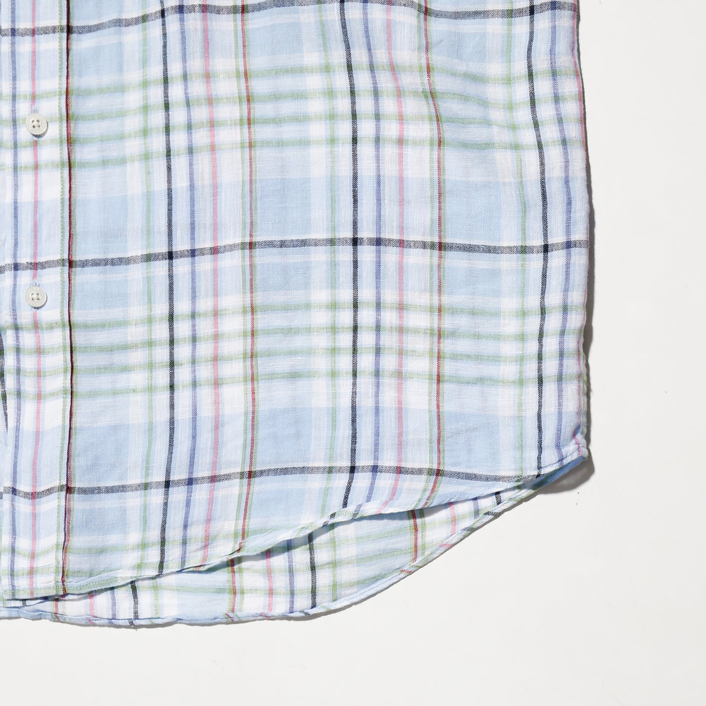 vintage alan flusser check linen shirt