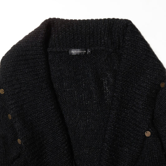 vintage feather cuffs medal cardigan