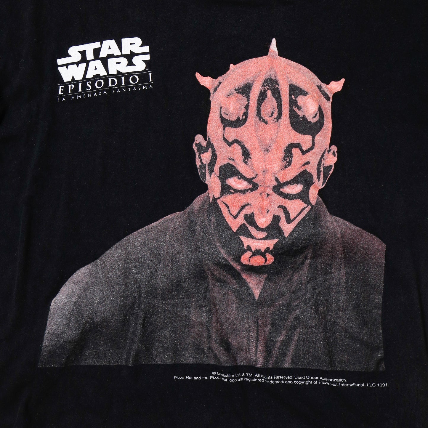 vintage 1999's Starwars Ep.ⅰ× Pizza Hut "Darth Maul" t-shirt *©︎Pizza Hut1991