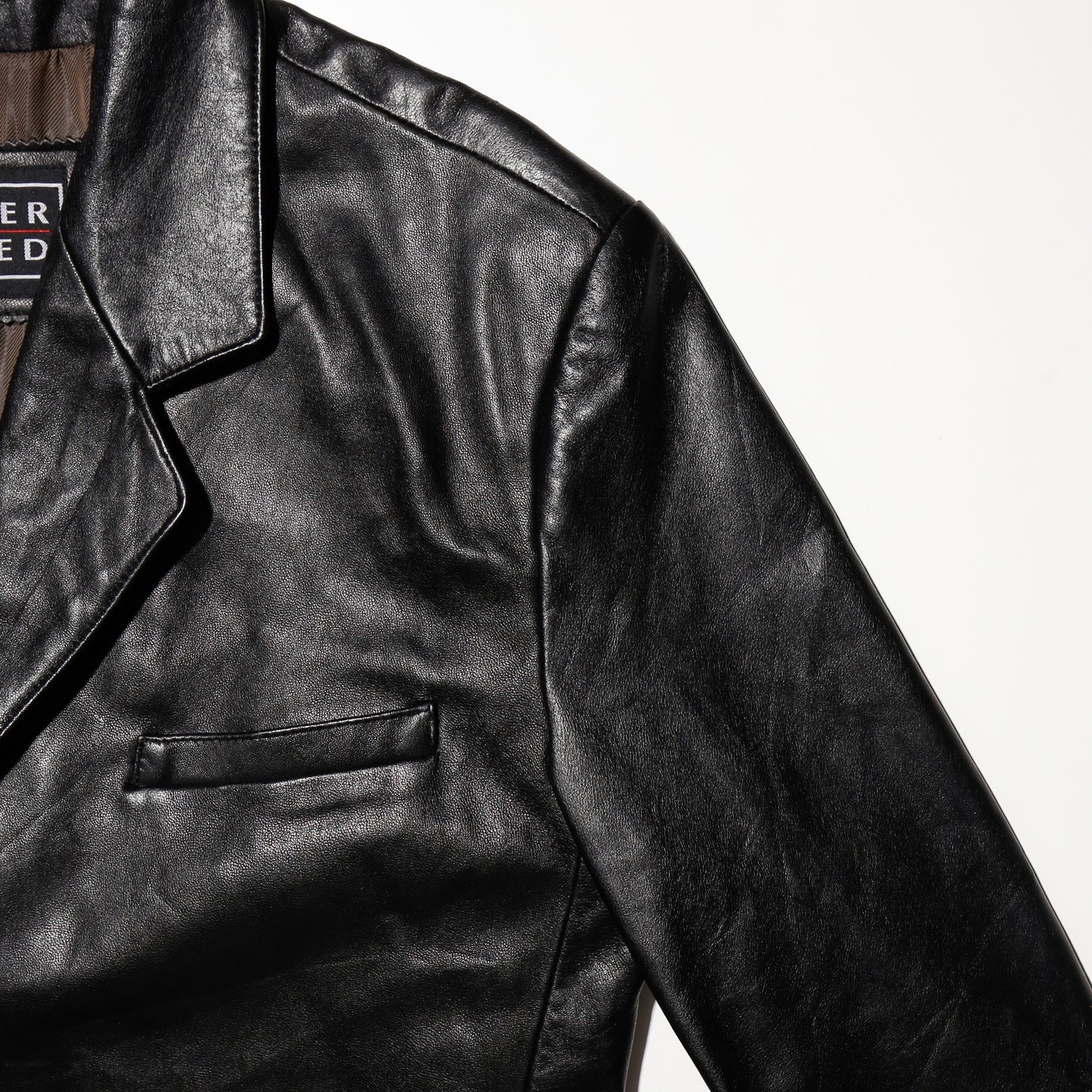 vintage dropped leather tailored jacket