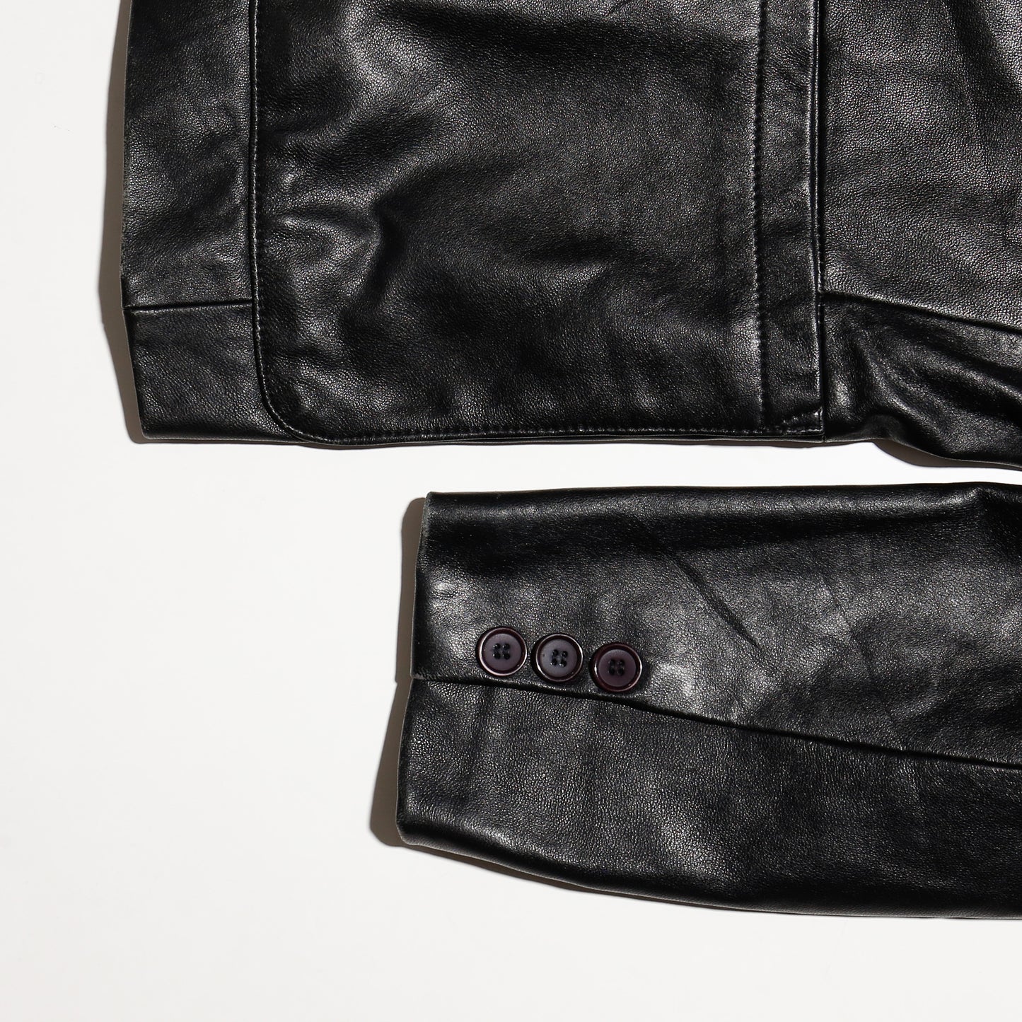 vintage dropped leather tailored jacket