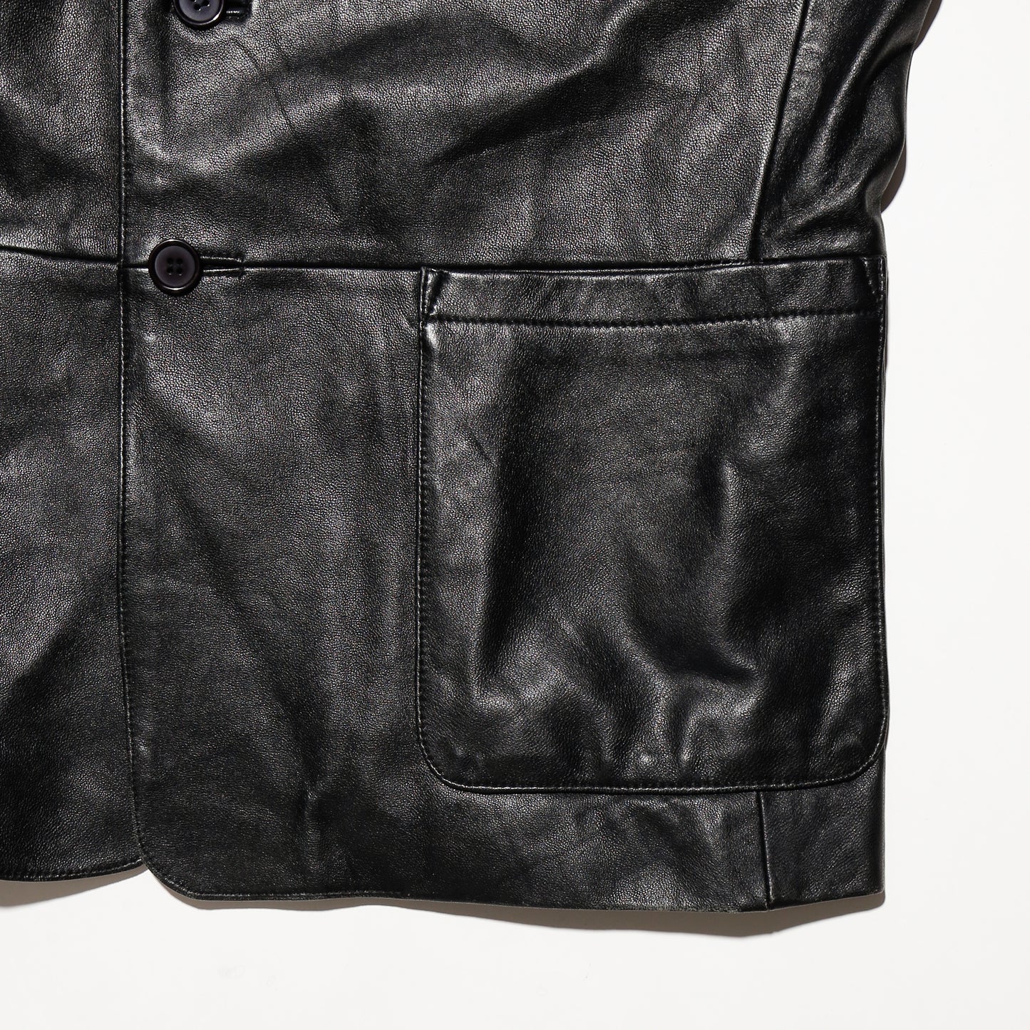 vintage dropped leather tailored jacket