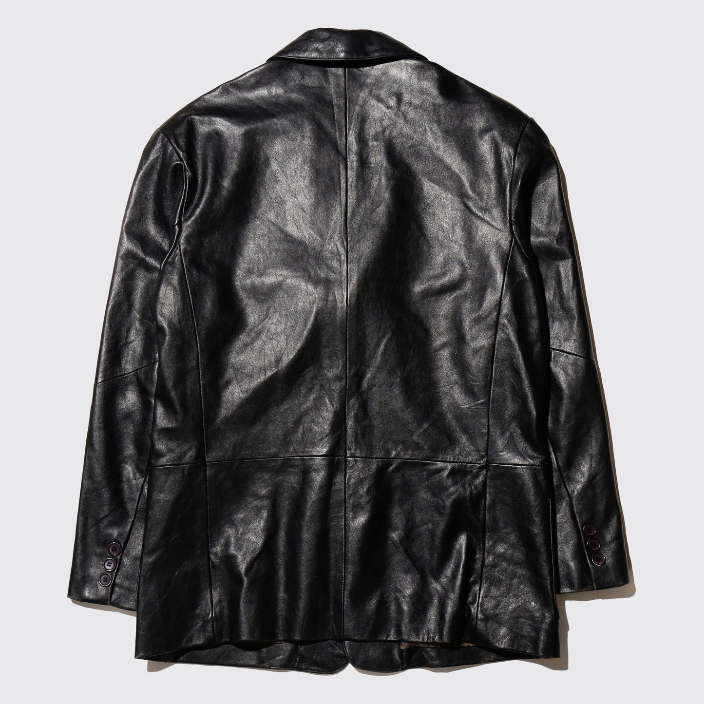 vintage dropped leather tailored jacket