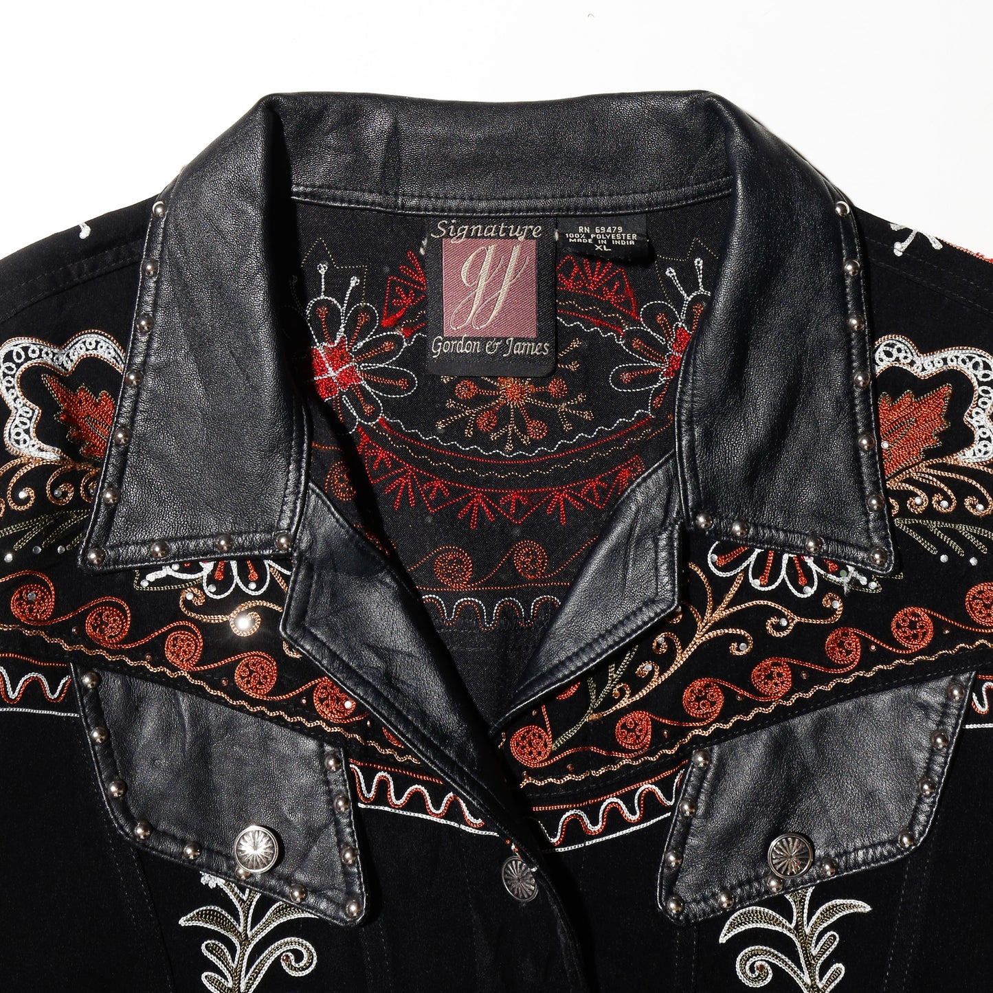 vintage broderied craft trucker jacket