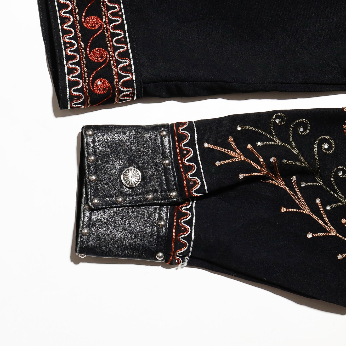 vintage broderied craft trucker jacket
