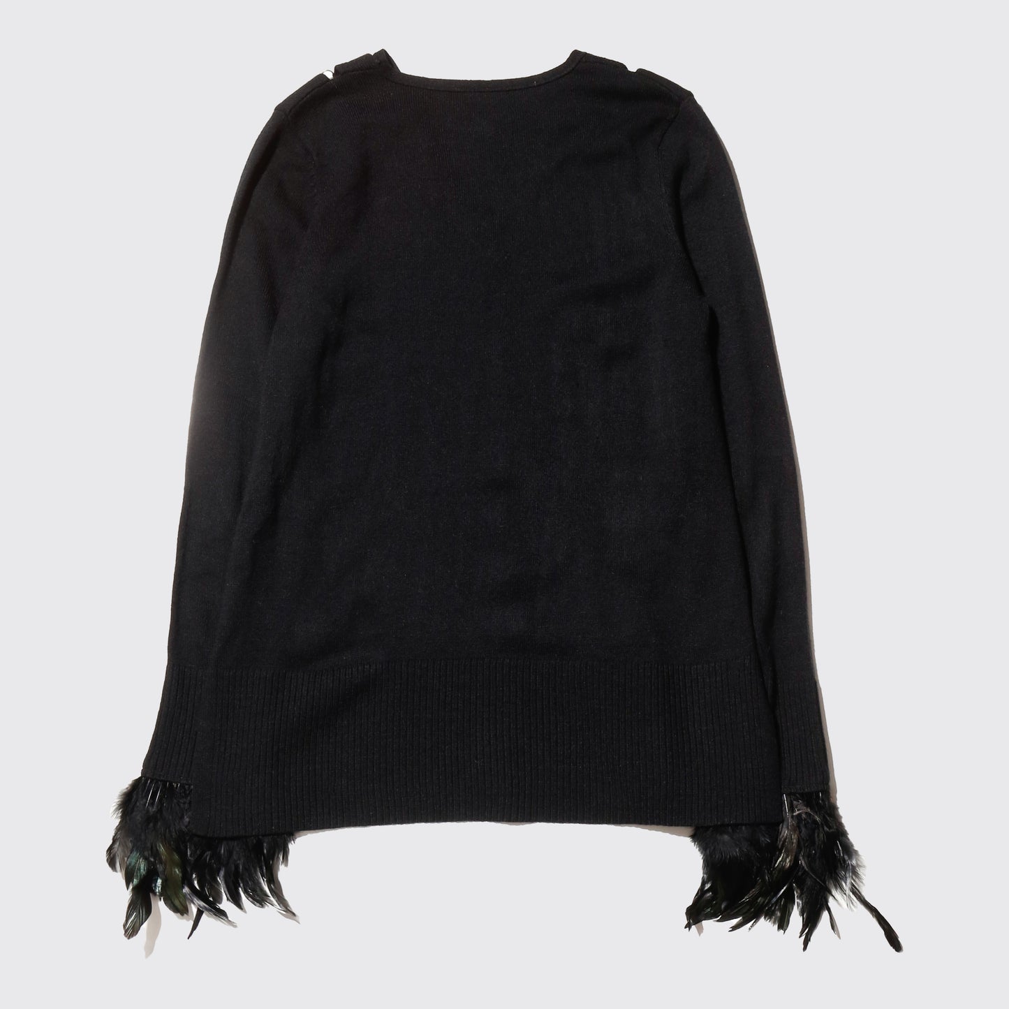 vintage feather cuffs ring decollete sweater