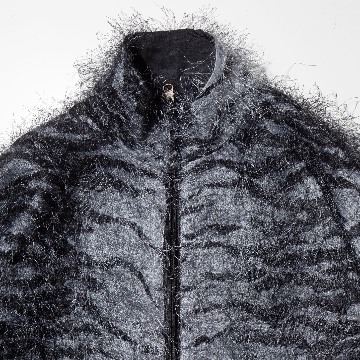 vintage animal shaggy zipped jacket