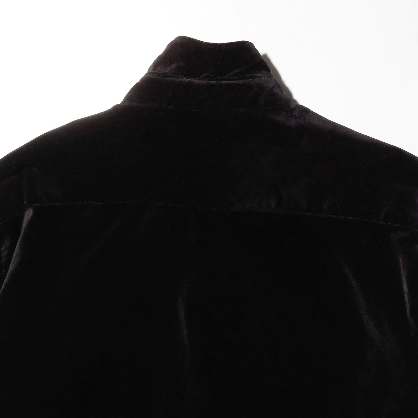 *one-off cropped bow tie velvet shirt