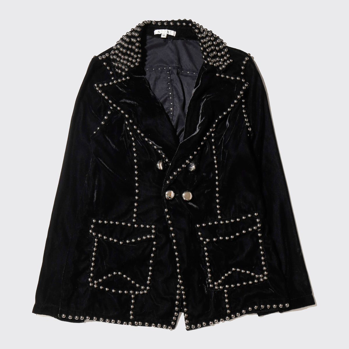 vintage studs double breasted velour jacket