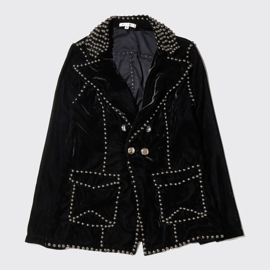 vintage studs double breasted velour jacket