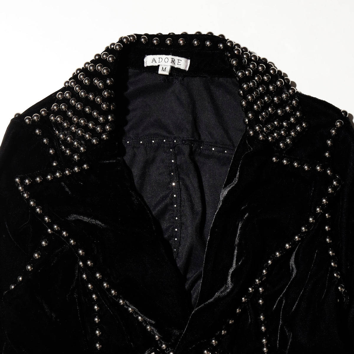 vintage studs double breasted velour jacket