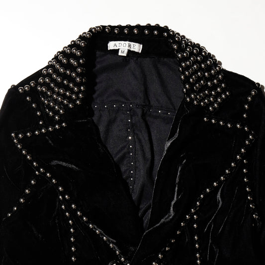 vintage studs double breasted velour jacket