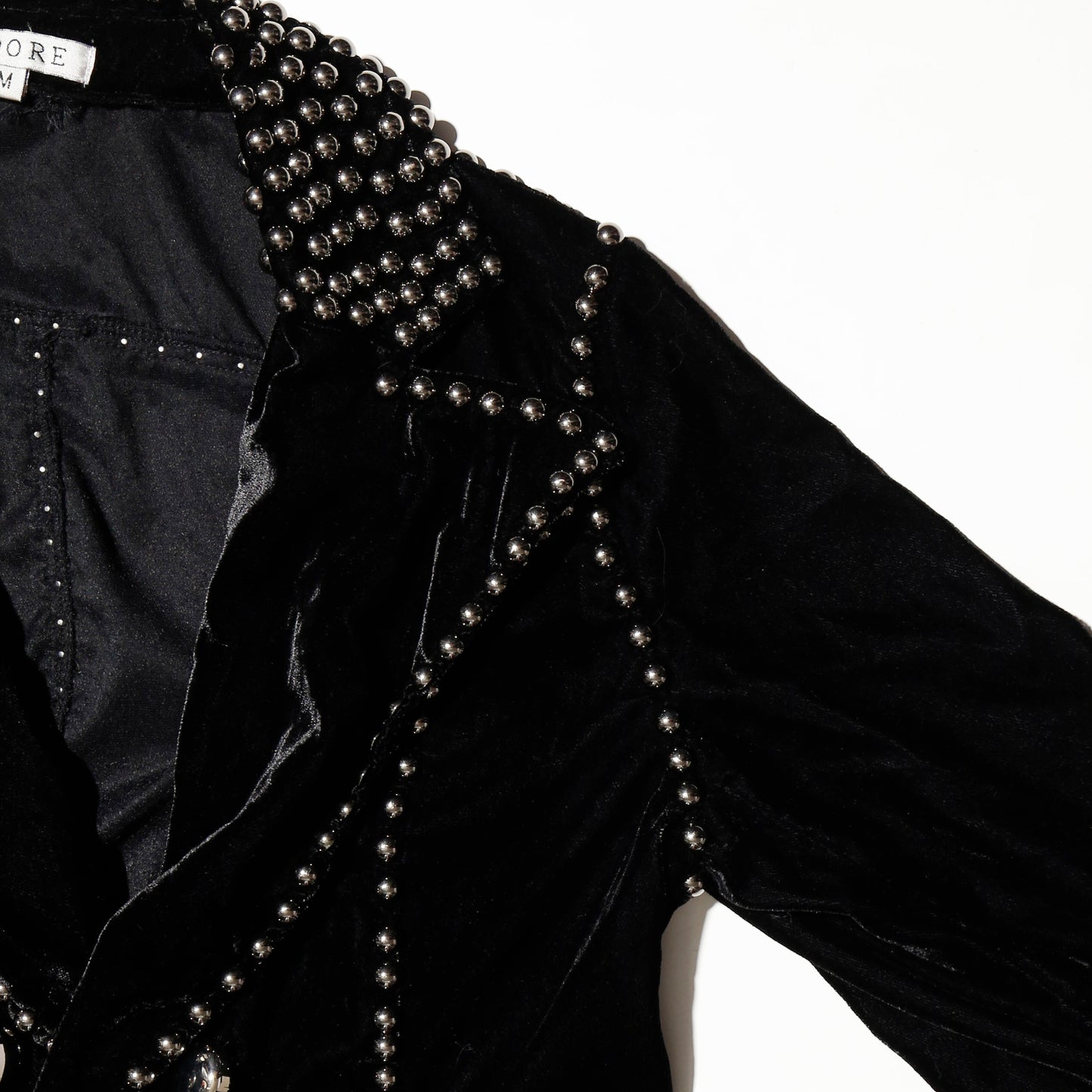 vintage studs double breasted velour jacket