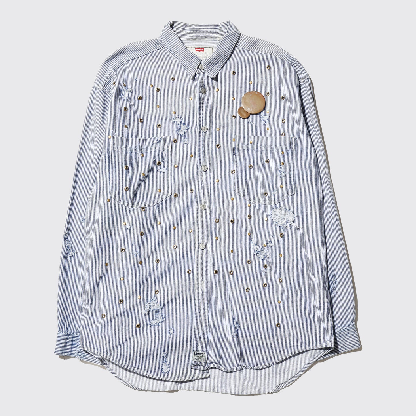 *one-off levi's eyelet broken hickory shirt,with copper badge