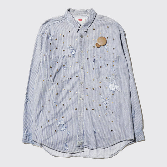 *one-off levi's eyelet broken hickory shirt,with copper badge