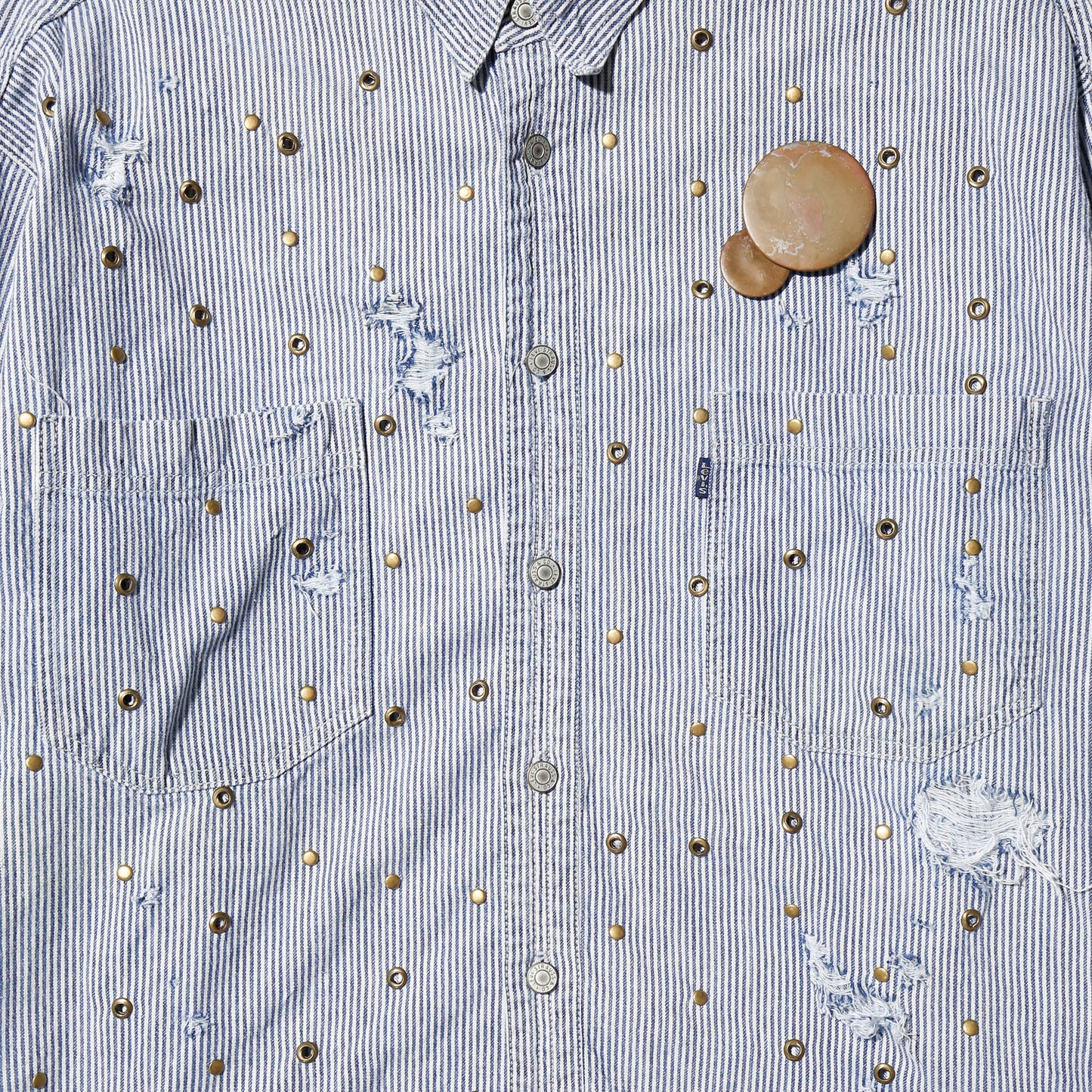 *one-off levi's eyelet broken hickory shirt,with copper badge