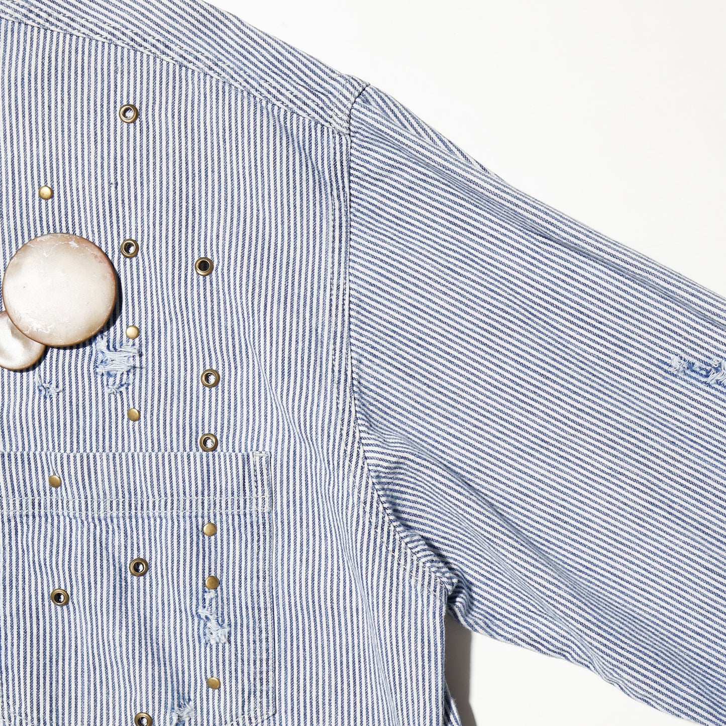 *one-off levi's eyelet broken hickory shirt,with copper badge