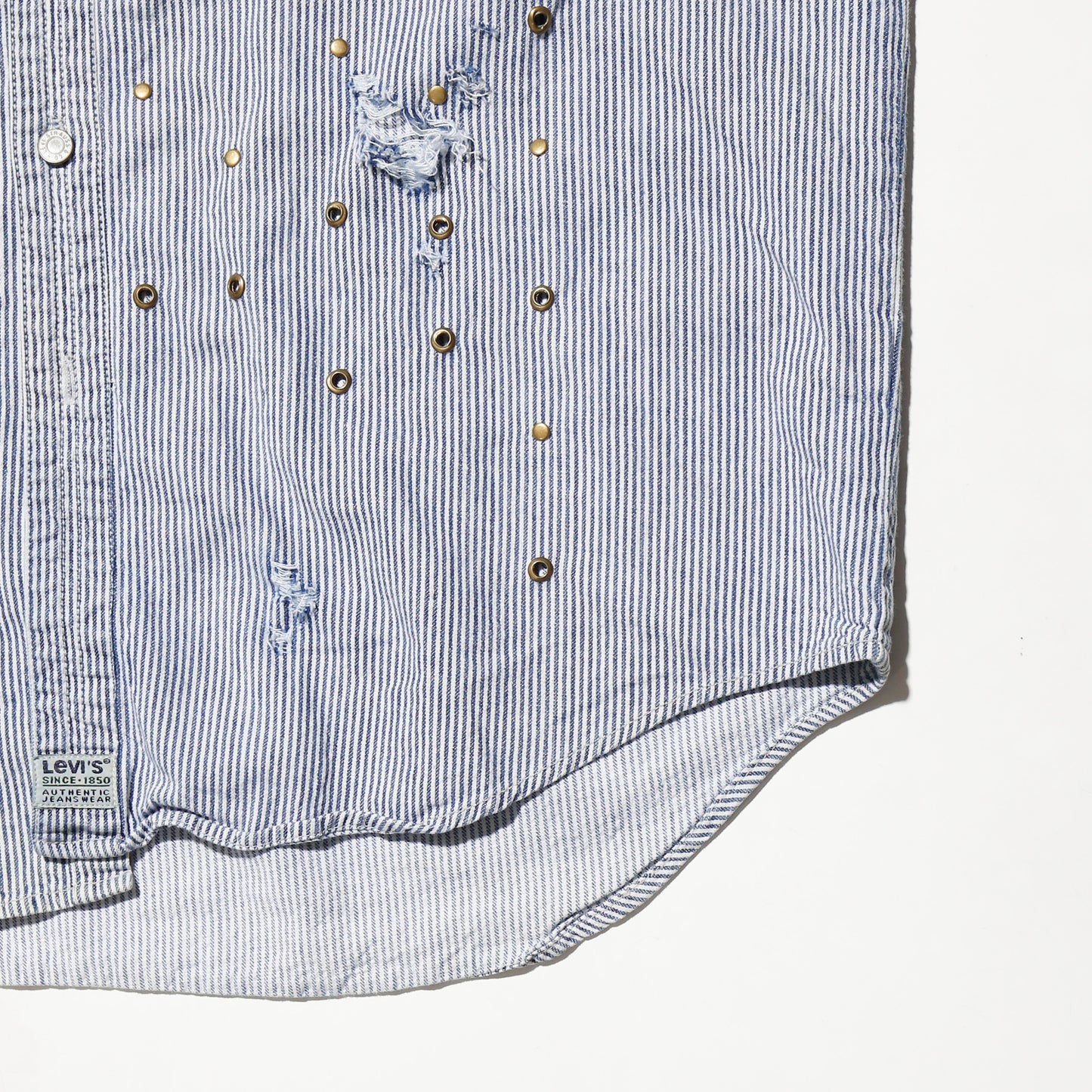 *one-off levi's eyelet broken hickory shirt,with copper badge