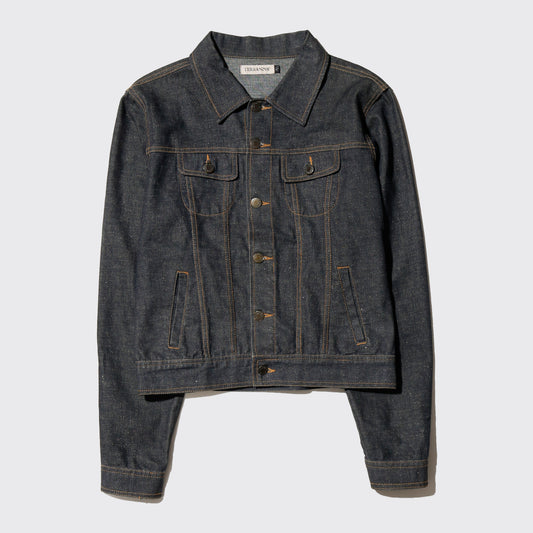 vintage cropped shinny trucker jacket