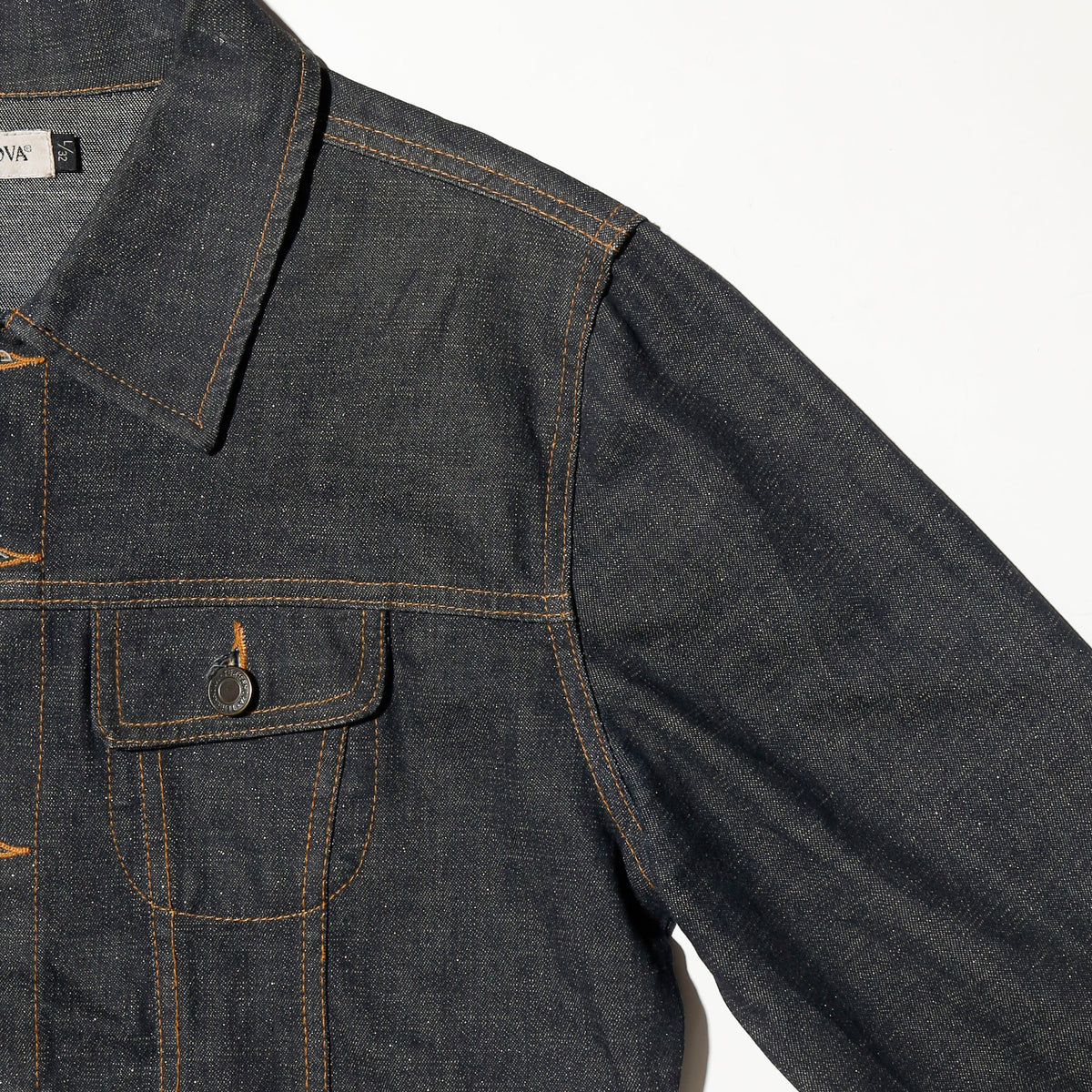 vintage cropped shinny trucker jacket