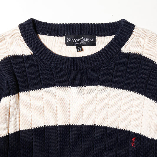 vintage 90's Yves Saint Laurent border sweater