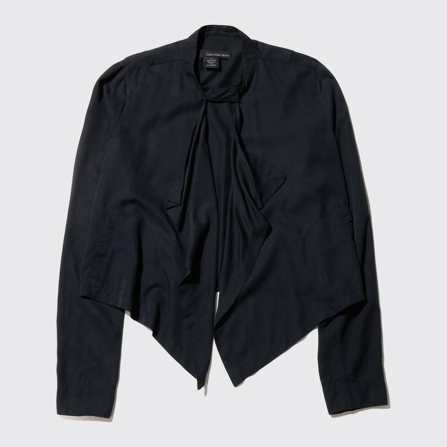 vintage calvin klein cropped drape shirt