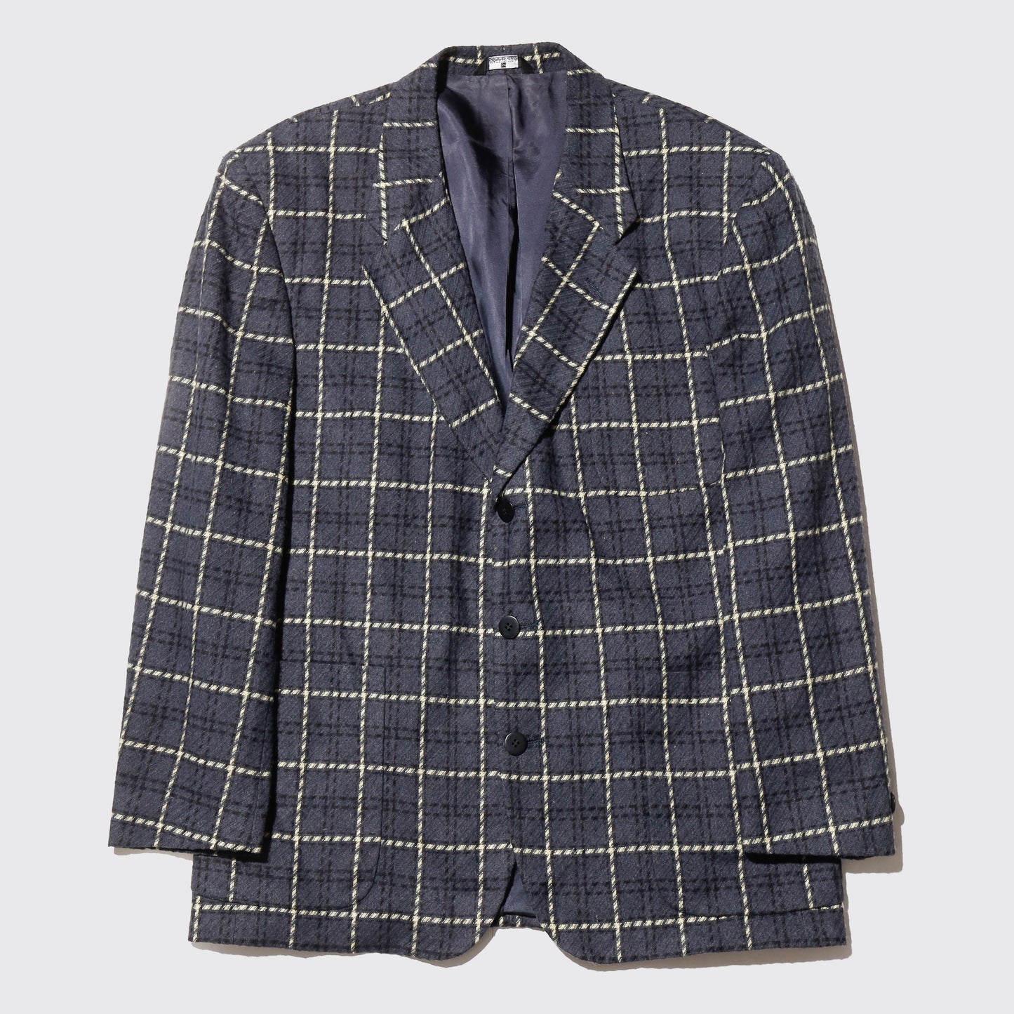 vintage 90's perry ellis check wool tailored jacket