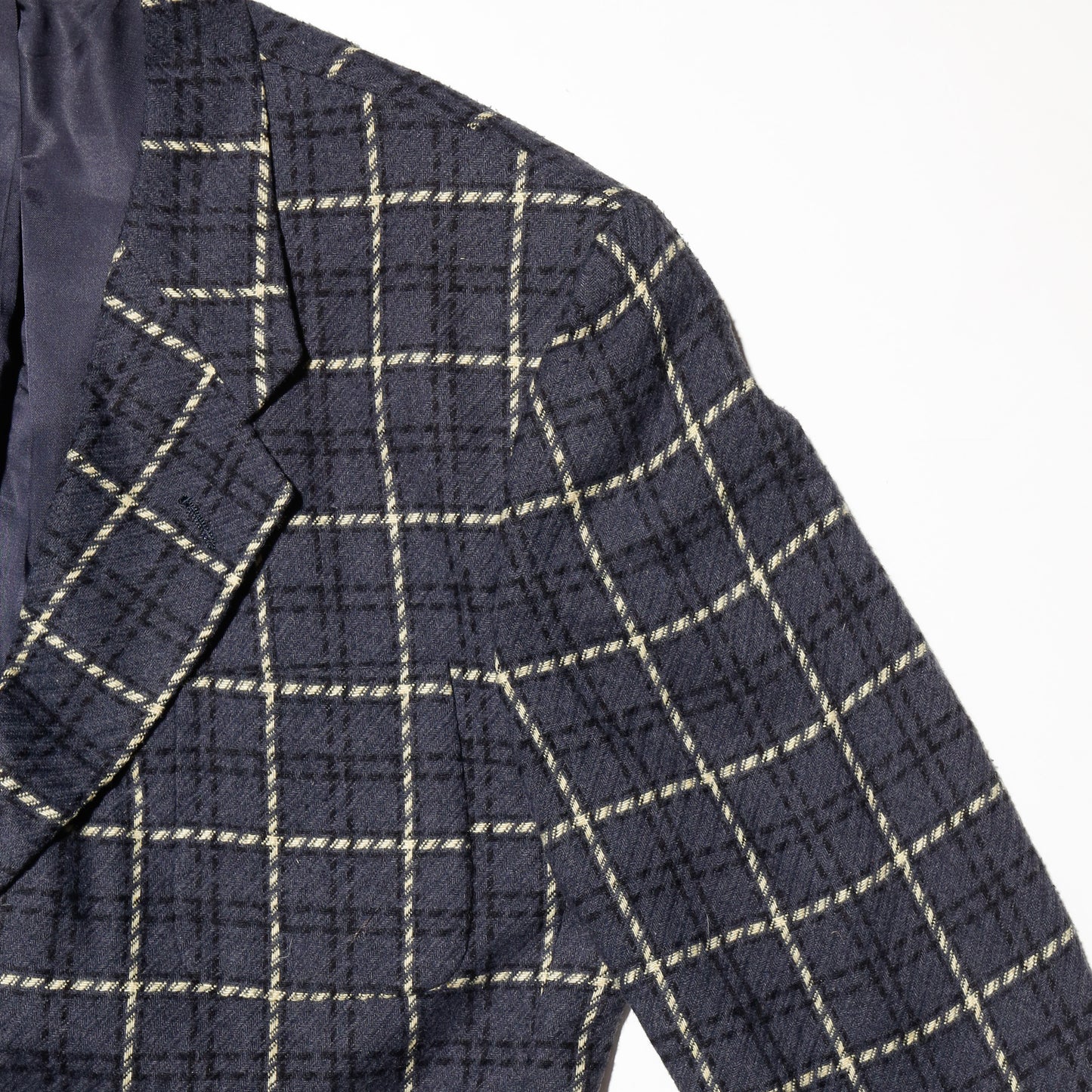 vintage 90's perry ellis check wool tailored jacket