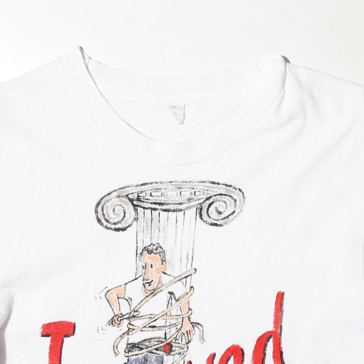 vintage 90's "I survived athens" marionnette t-shirt