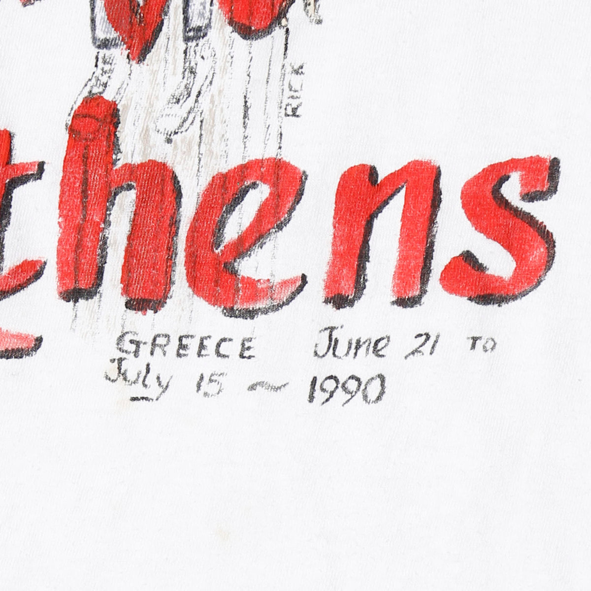 vintage 90's "I survived athens" marionnette t-shirt