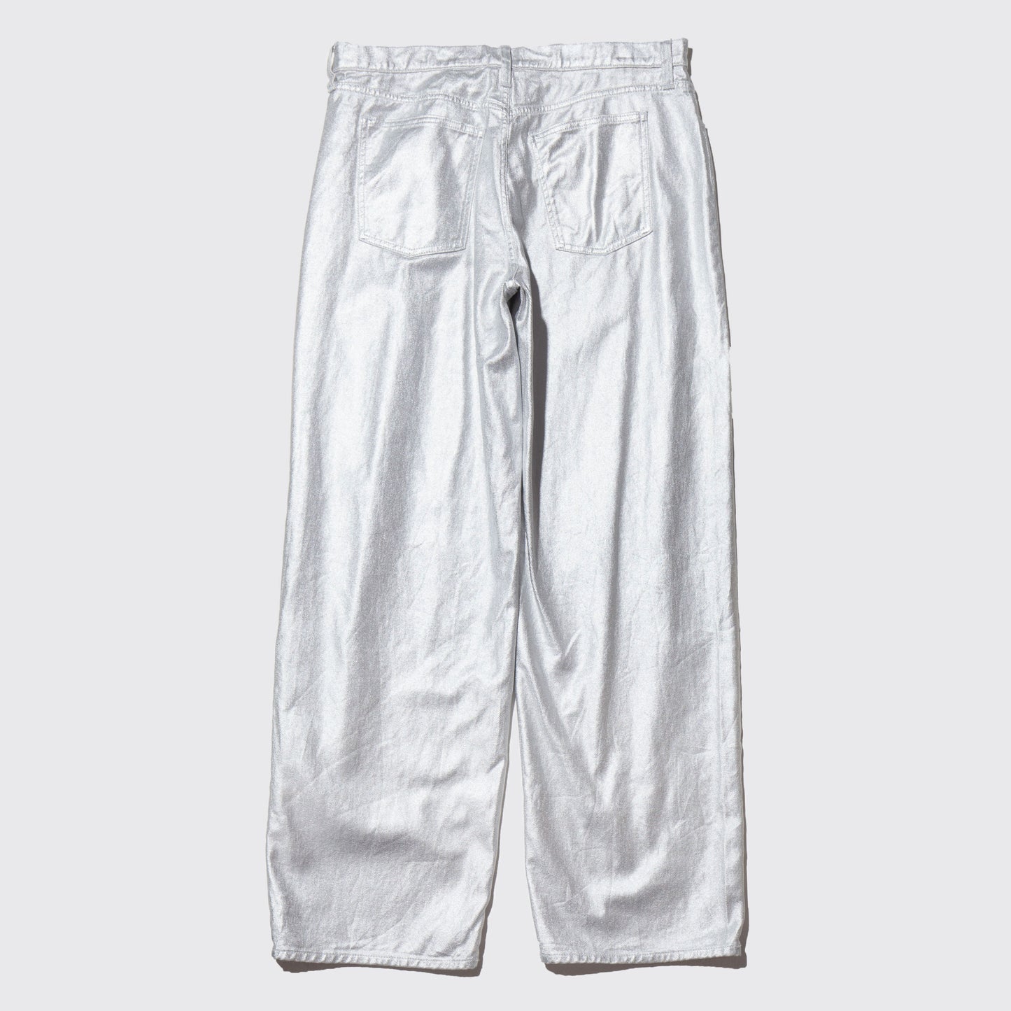 vintage silver coating wide leg jeans