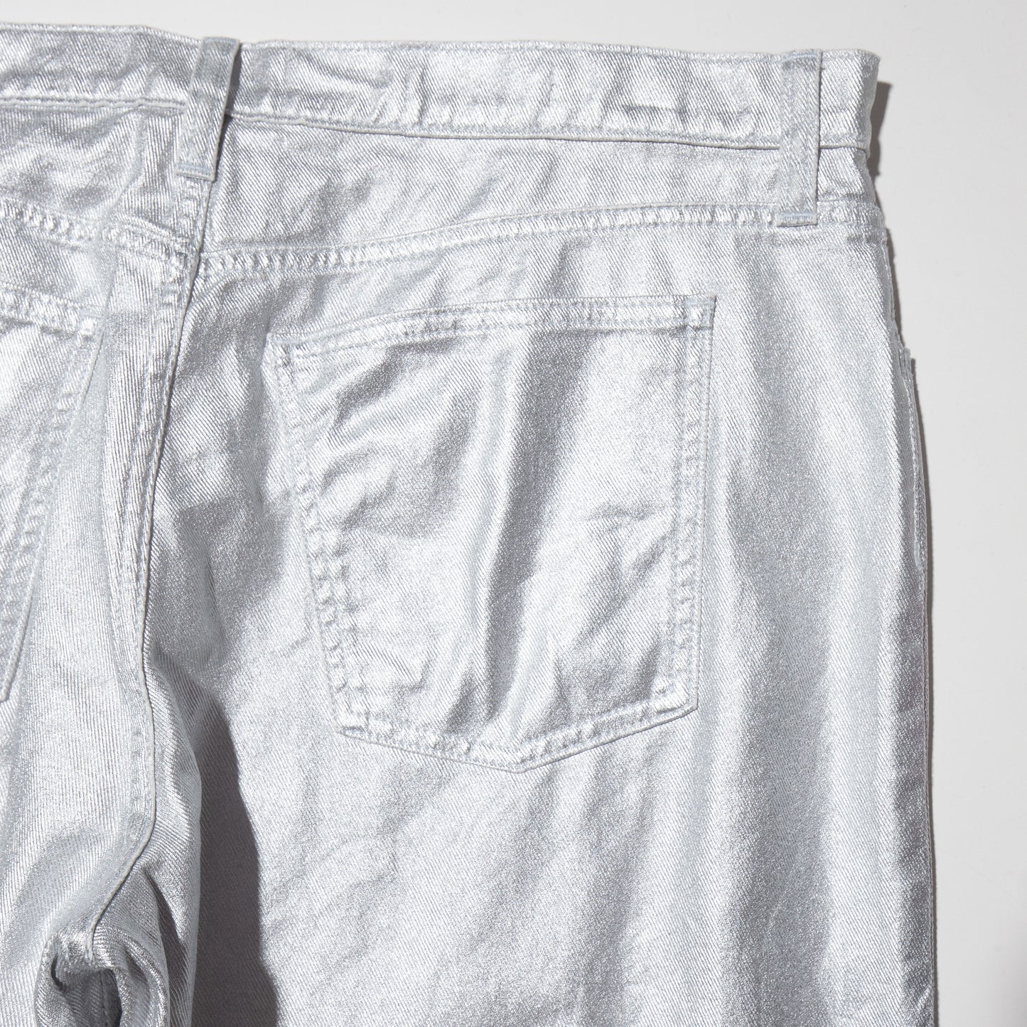 vintage silver coating wide leg jeans