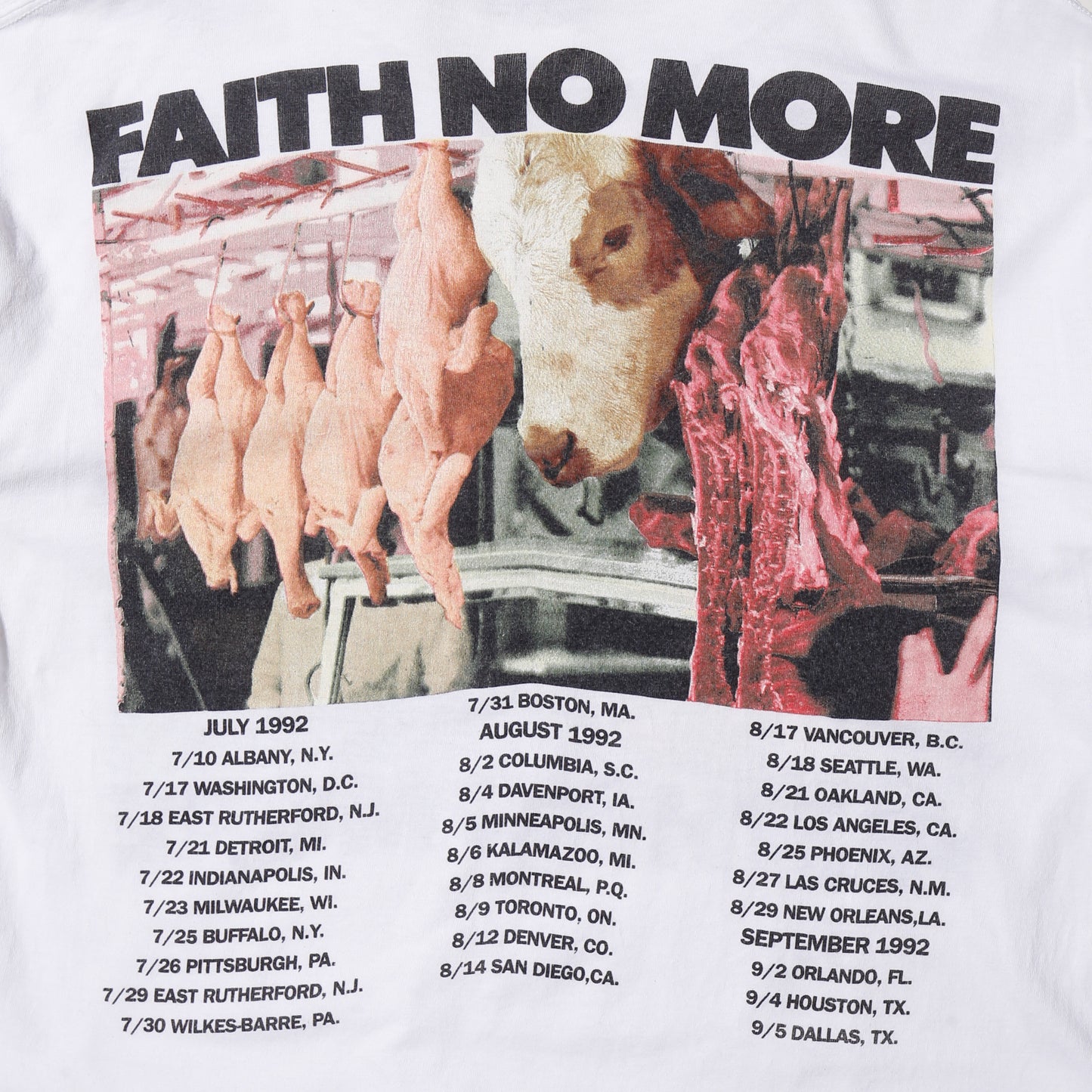 vintage 1992's Faith No More "midlife crisis" tour t-shirt