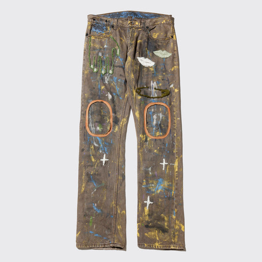 *one-off craft painted trousers
