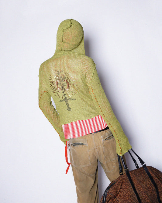 vintage cropped cult knit hoodie