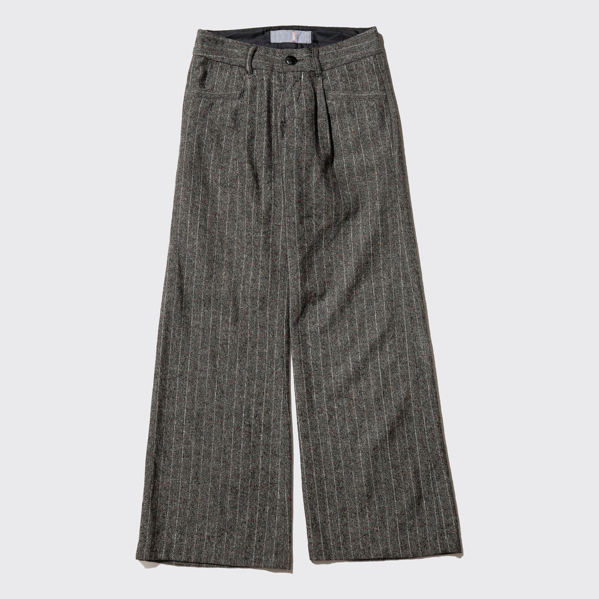 vintage low rise nep stripe wool slacks