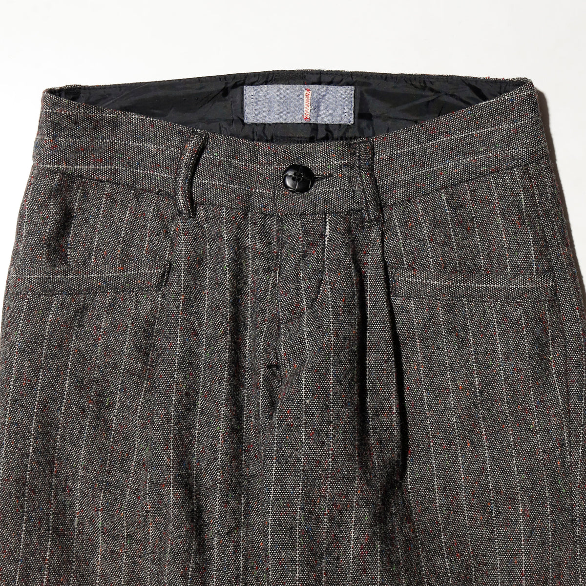 vintage low rise nep stripe wool slacks