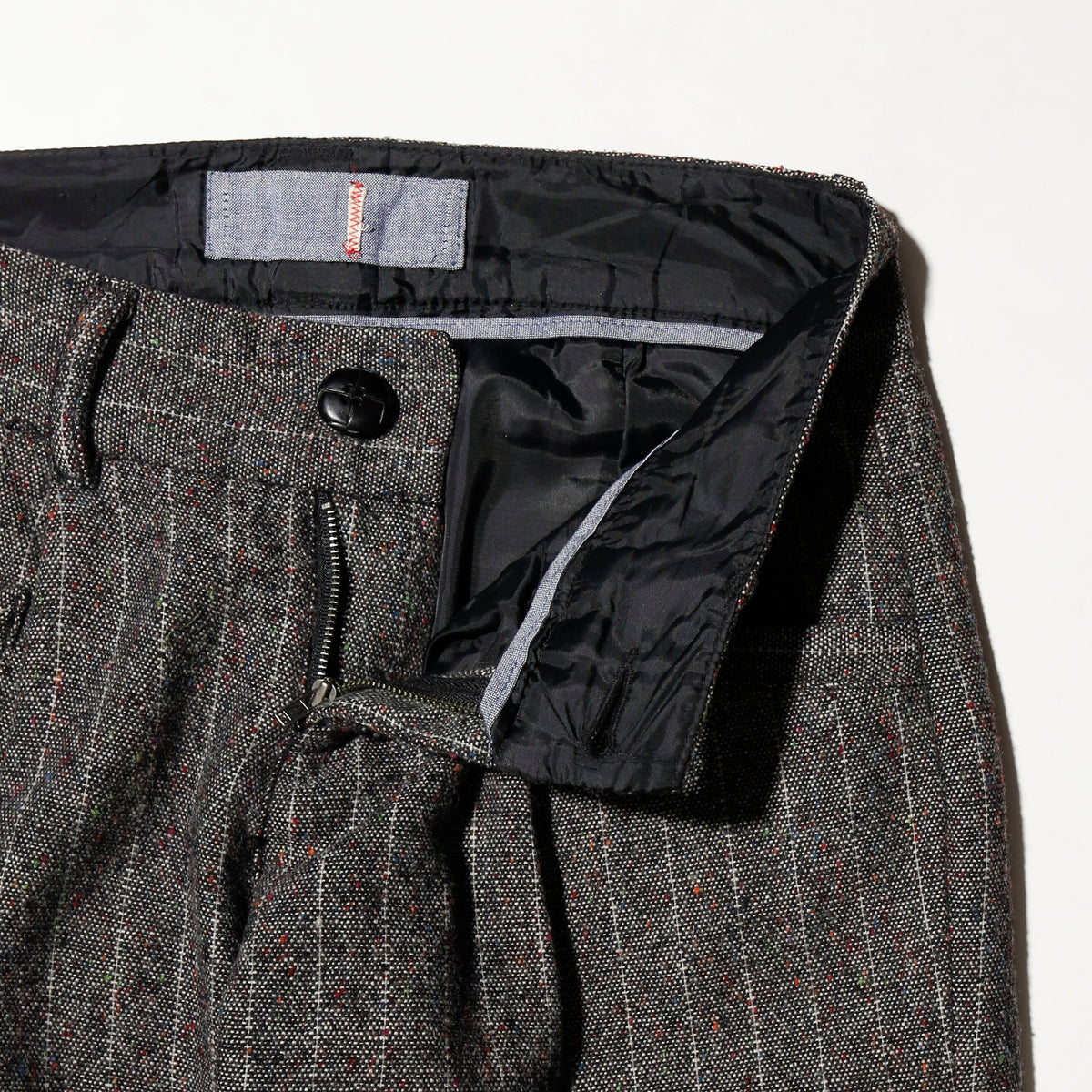 vintage low rise nep stripe wool slacks
