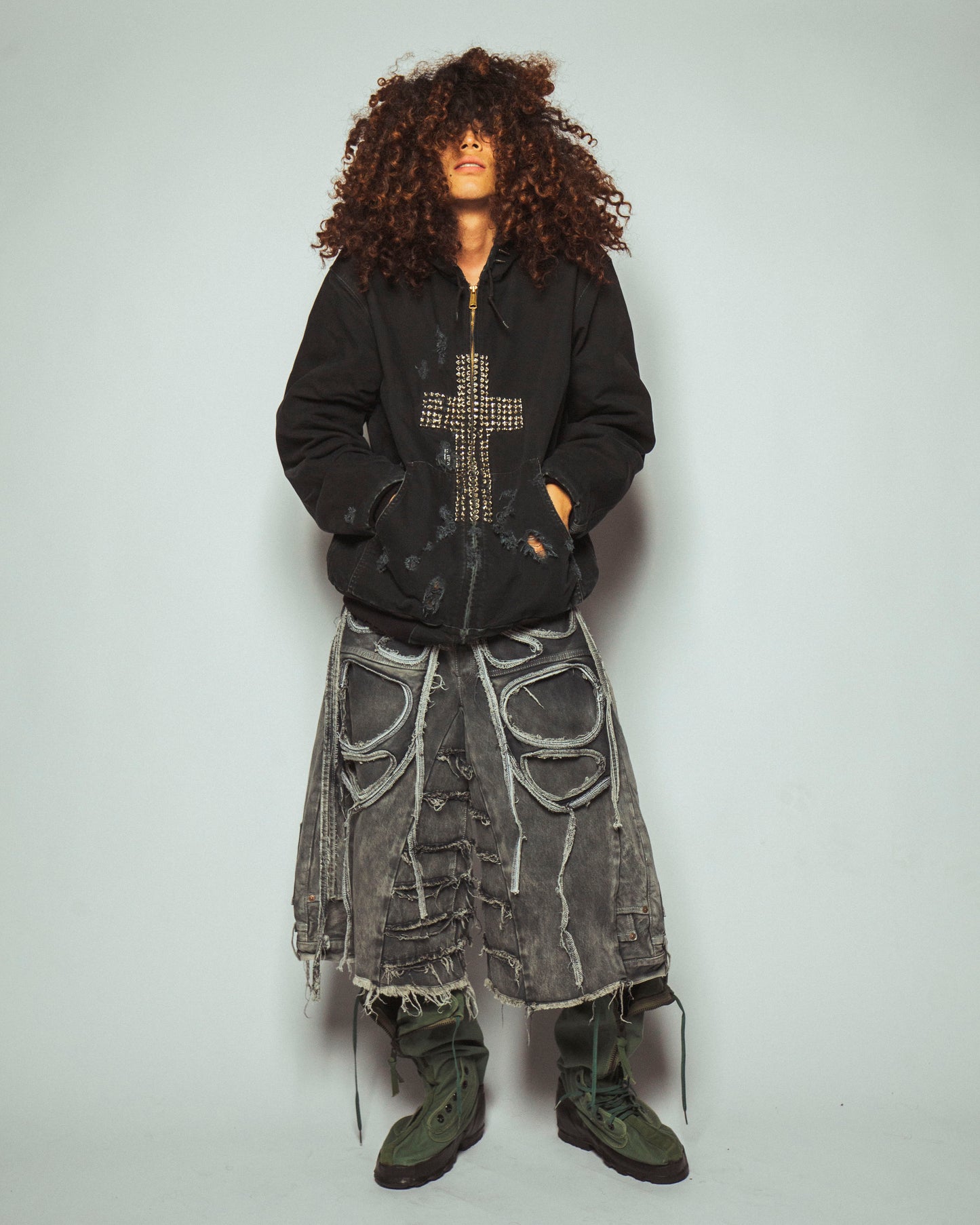remake cross studs active jacket