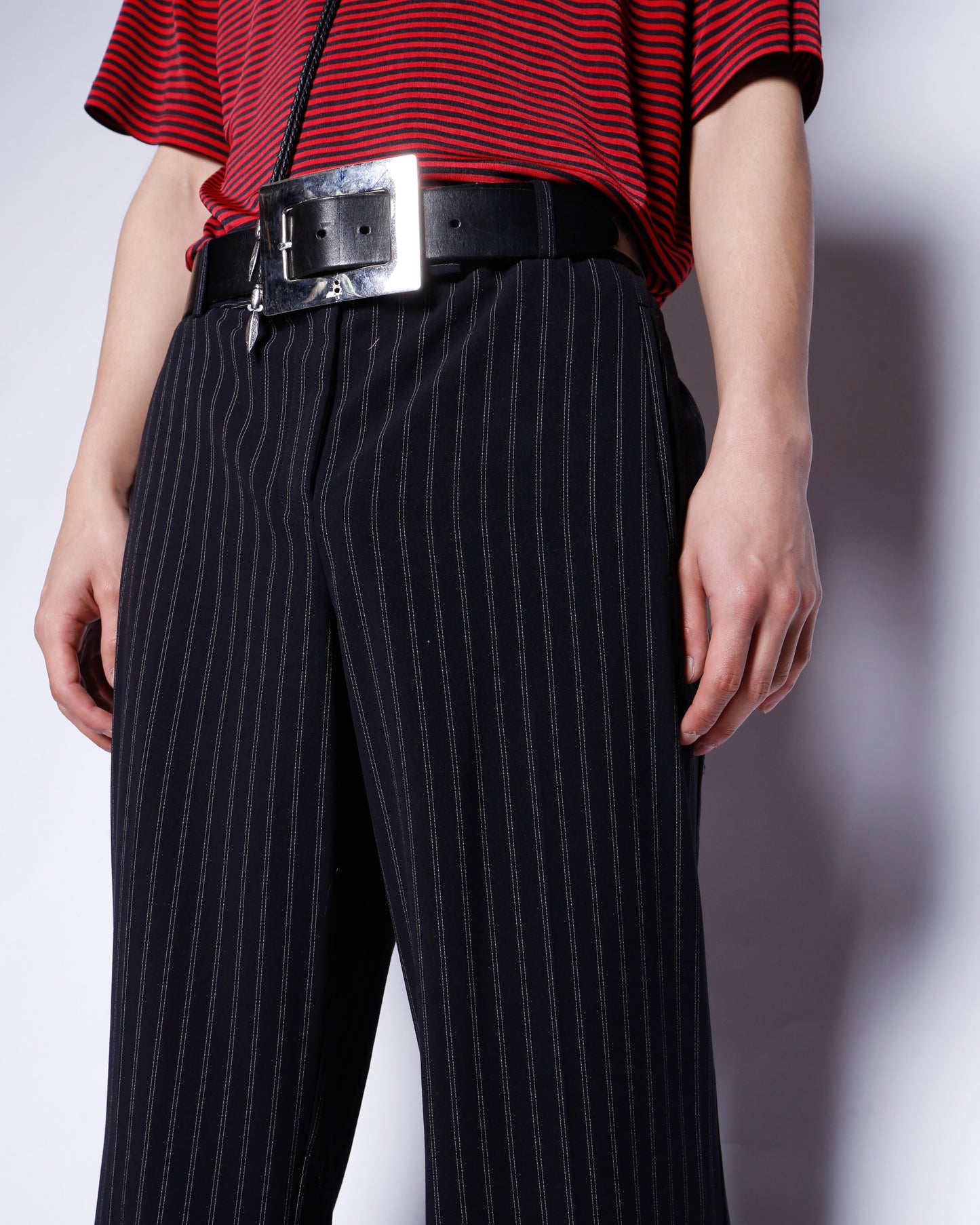 vintage low rise stripe flare slacks