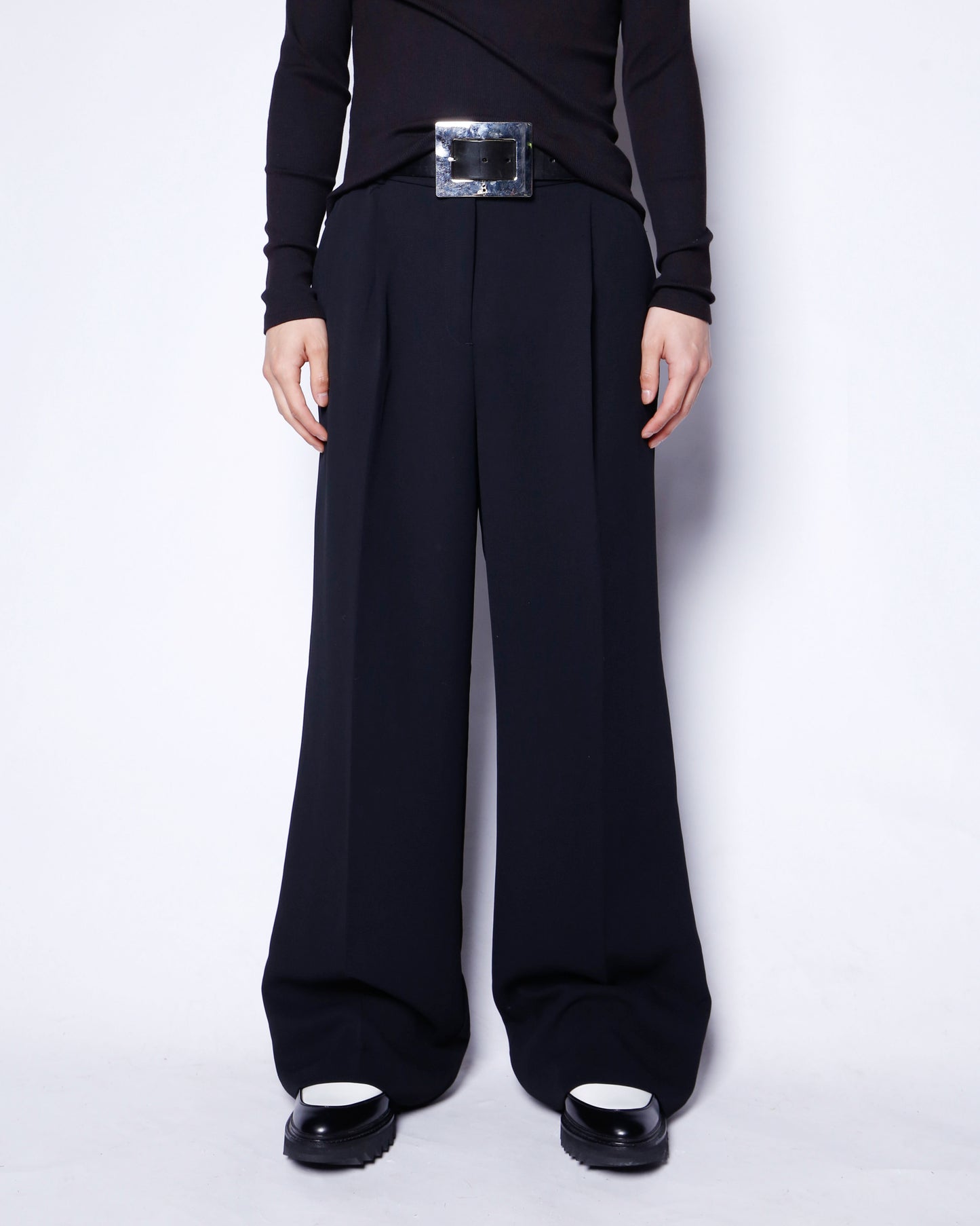 vintage tucked wide slacks