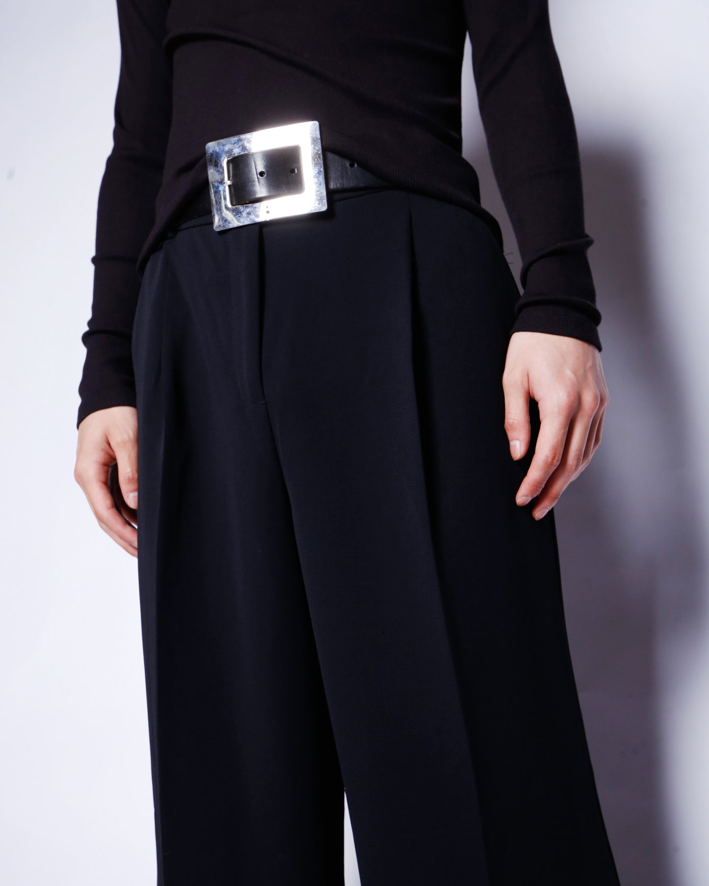 vintage tucked wide slacks