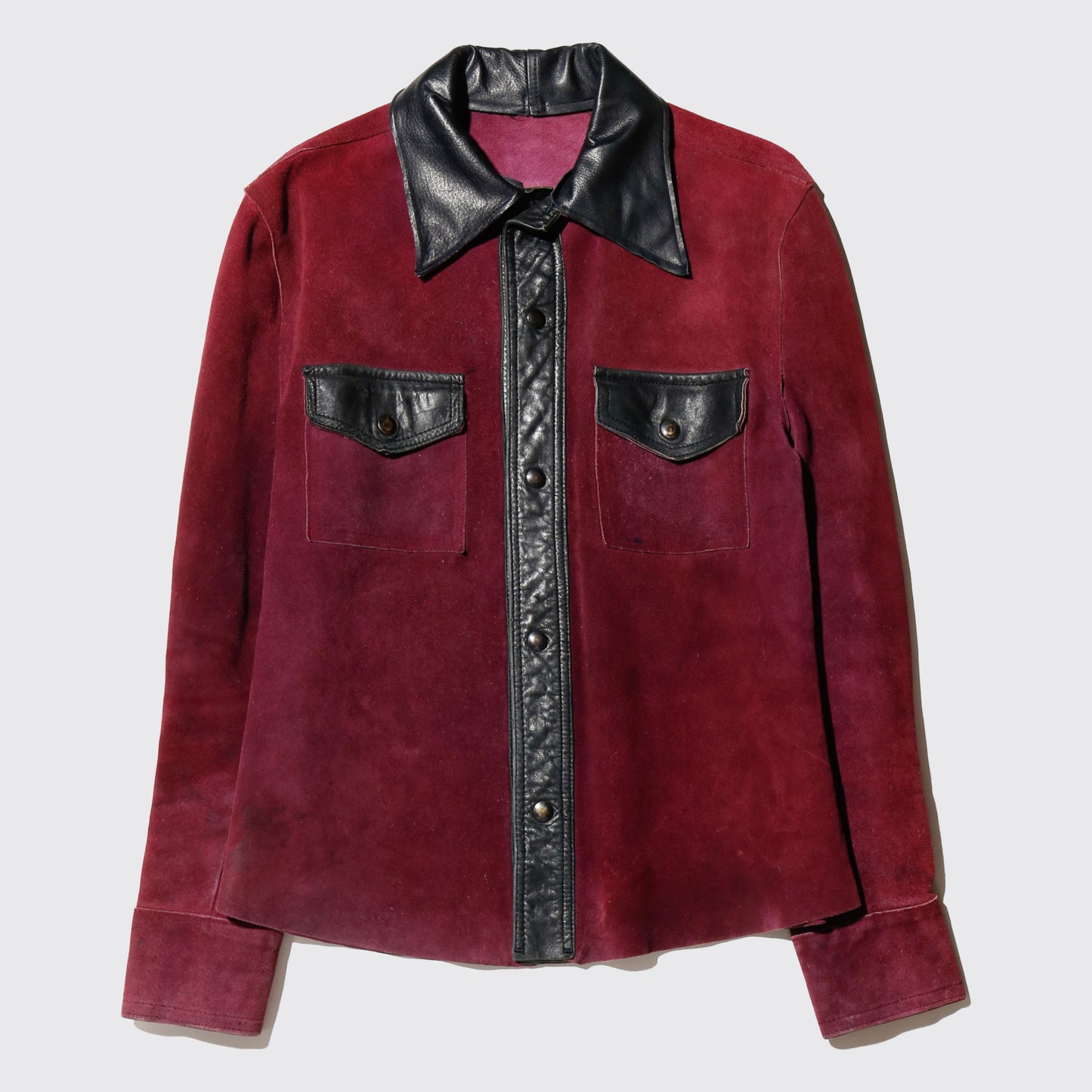 vintage 70's crimson suede leather jacket