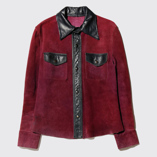 vintage 70's crimson suede leather jacket