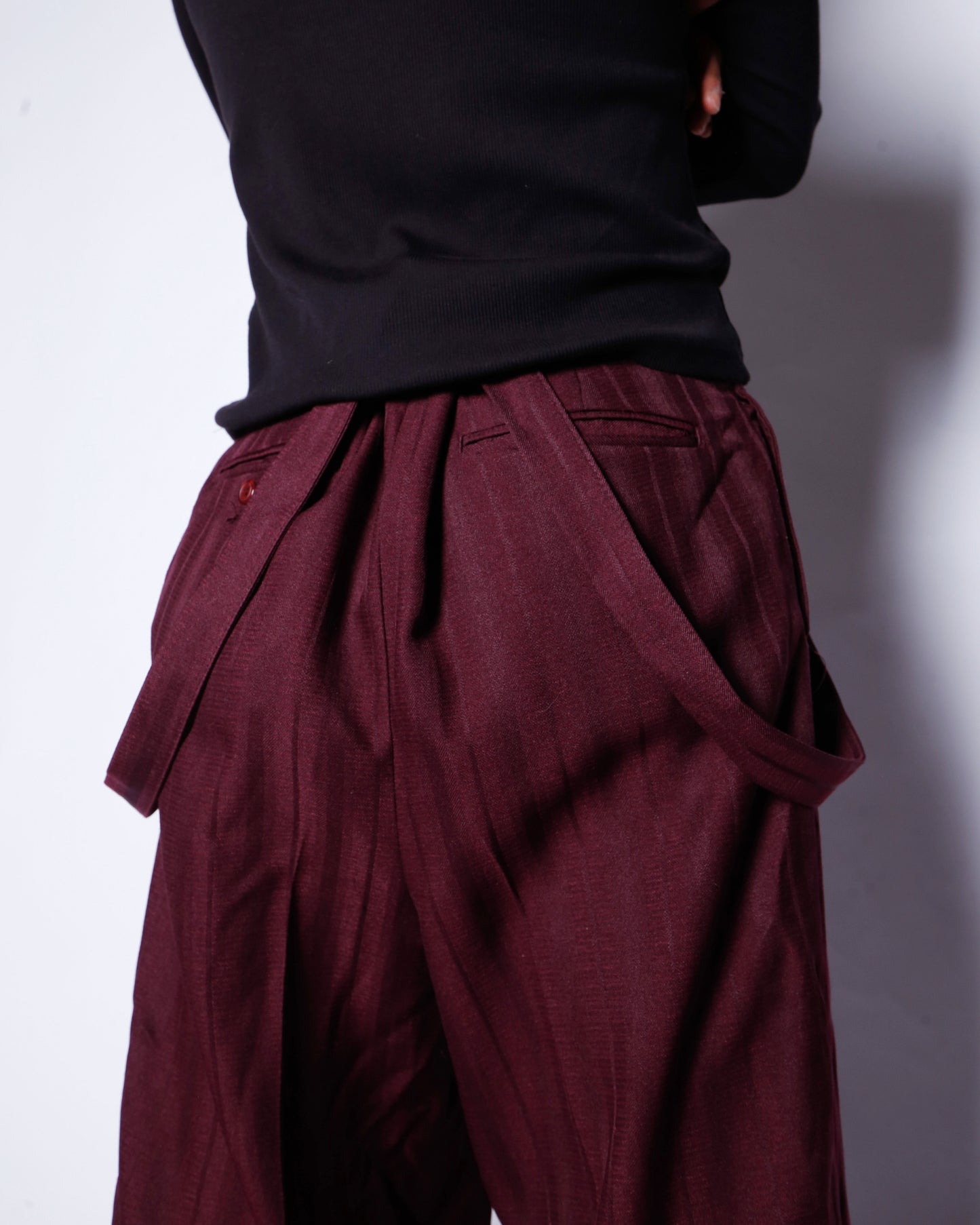 vintage tucked stripe zoot slacks, with suspender